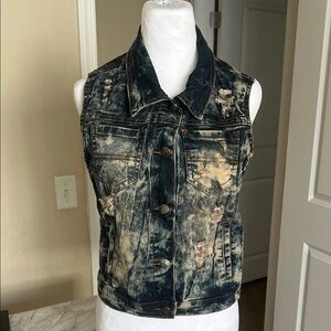 Baby Phat Y2K Distressed Denim Vest
